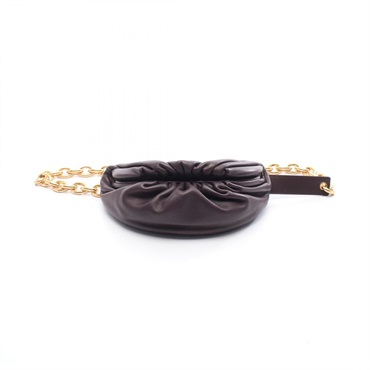 BOTTEGA VENETA The Chain Pouch Waist Belt Bum Bag leather Bordeaux Used Women