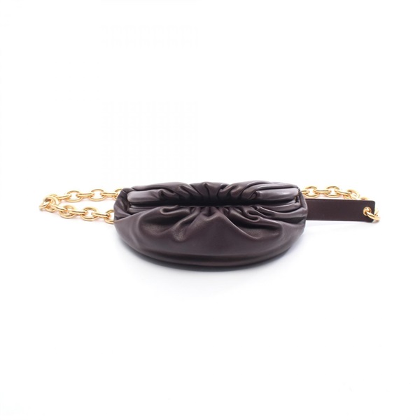 BOTTEGA VENETA The Chain Pouch Waist Belt Bum Bag leather Bordeaux Used Women