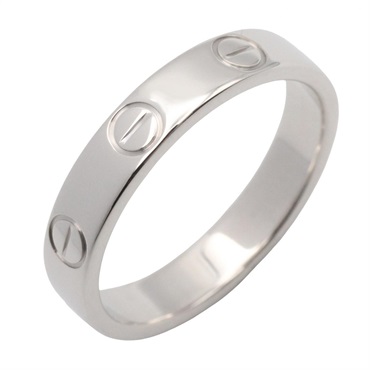 CARTIER Mini Love Ring 18KWG White Gold Used unisex Us size 5 #50