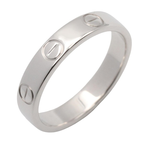 CARTIER Mini Love Ring 18KWG White Gold Used unisex Us size 5 #50