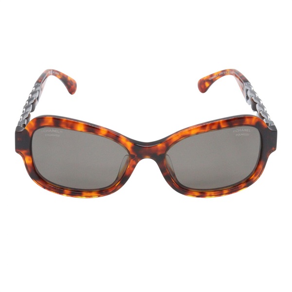 CHANEL Sunglasses eyewear 14.5cm width 5465QA 714/83 acetate Brown Used Women