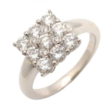 JEWELRY Diamond Ring Pt900 Platinum Used Women US Size 5.25