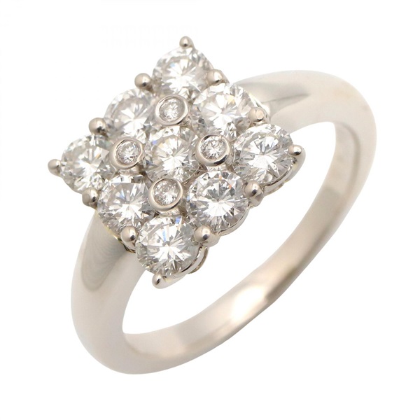 JEWELRY Diamond Ring Pt900 Platinum Used Women US Size 5.25