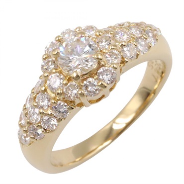 JEWELRY Diamond Ring 18KYG Yellow Gold Used women US size 6