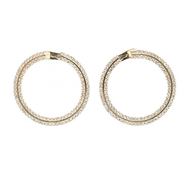 JEWELRY Diamond Pierced Earrings 18KYG Yellow Gold Used Women