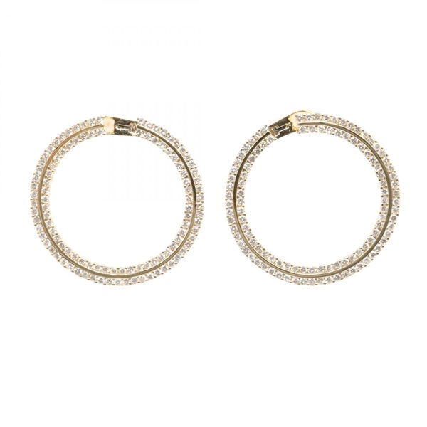 JEWELRY Diamond Pierced Earrings 18KYG Yellow Gold Used Women