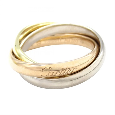 CARTIER Trinity Ring 18KYG 18KPG 18KWG Three gold used US size 6 #52 women