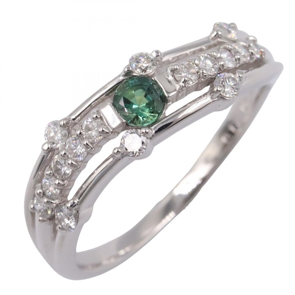 JEWELRY Alexandrite Diamond Ring 18KWG White Gold Green Used women US size 8