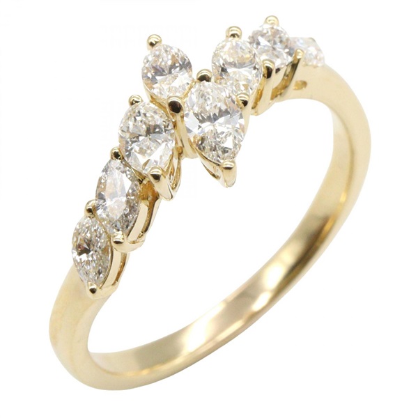 JEWELRY Diamond Ring 18KYG Yellow Gold Used Women US Size 6.5