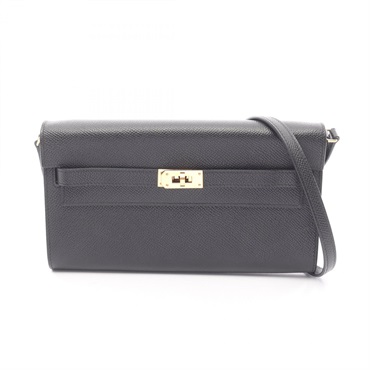 HERMES Kelly To Go Shoulder Crossbody Bag Epsom leather Black GHW Used Women U