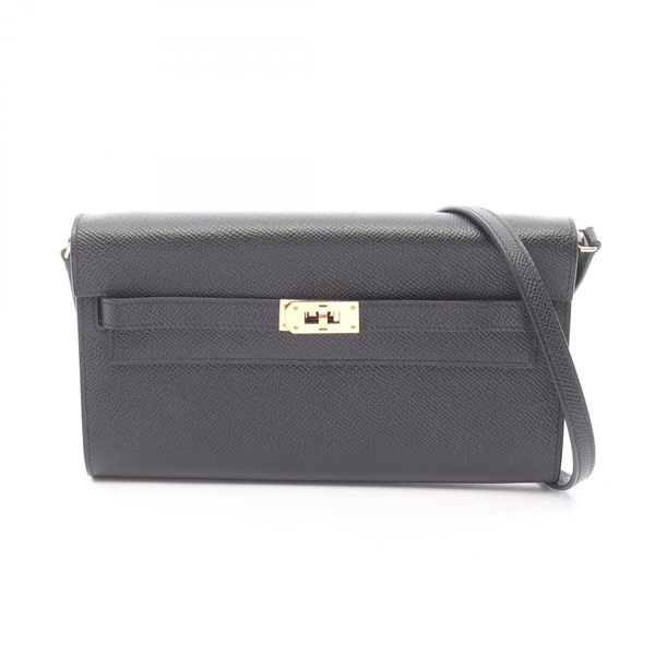 HERMES Kelly To Go Shoulder Crossbody Bag Epsom leather Black GHW Used Women U