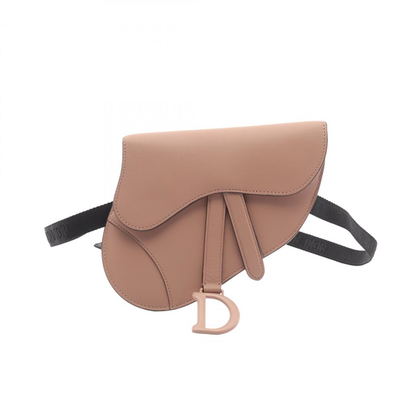 Christian Dior Saddle Waist belt bum bag leather Beige Used Women