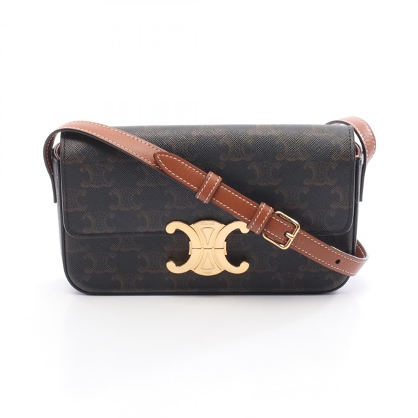 CELINE Claude Triomphe Shoulder Handbag 194142CUZ.04LU PVC Canvas leather Used