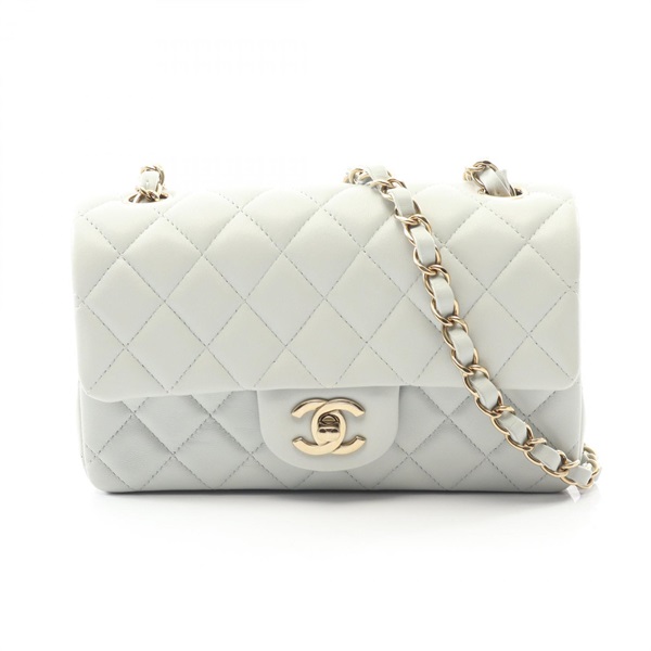 CHANEL Mini Matelasse 20 Chain Shoulder Crossbody Bag A69900 leather Gray GHW CC