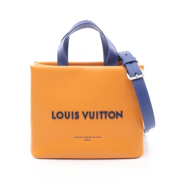 LOUIS VUITTON Mini Shopper Tote Shoulder Bag M15237 leather Saffron Used mens LV