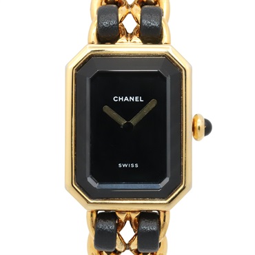 CHANEL Premiere S Wrist Watch H0001 Quartz Gold Plated leather Used Women CC