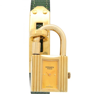 HERMES Kelly watch Wrist Watch KE1.201 Quartz Gold Plated leather Used Women