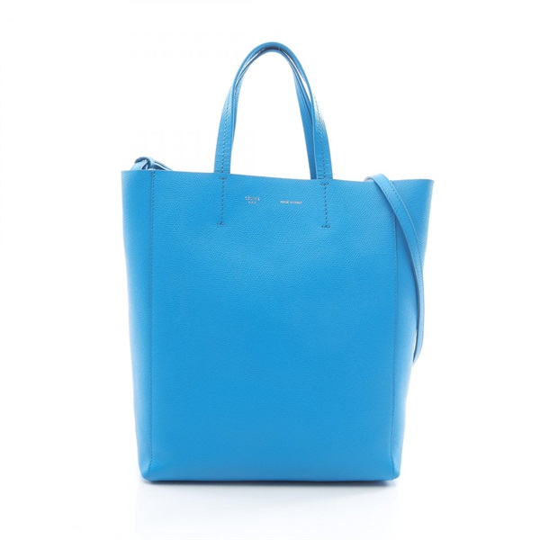 CELINE Vertical Small Cabas 2Way Shoulder Tote Bag leather Blue Used Women