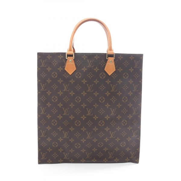 LOUIS VUITTON Sac Plat Tote Bag M51140 Monogram canvas leather Brown Used LV