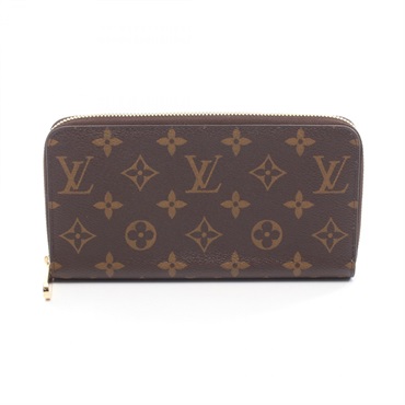 LOUIS VUITTON Zippy around long wallet M41894 Monogram canvas Brown Pink Used LV