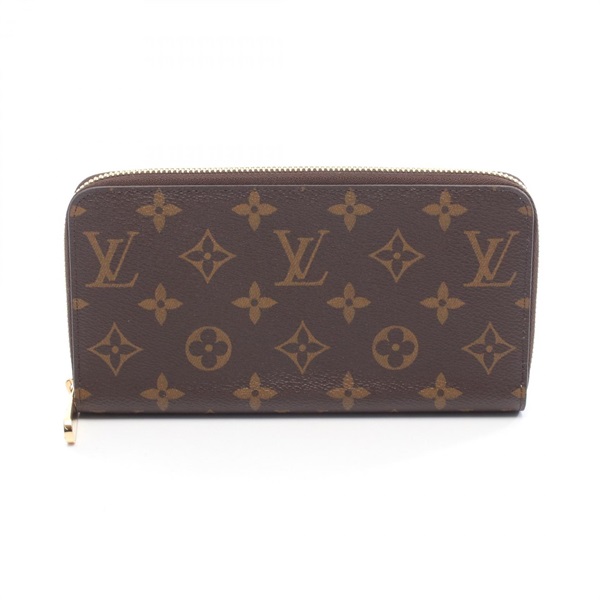 LOUIS VUITTON Zippy around long wallet M41894 Monogram canvas Brown Pink Used LV