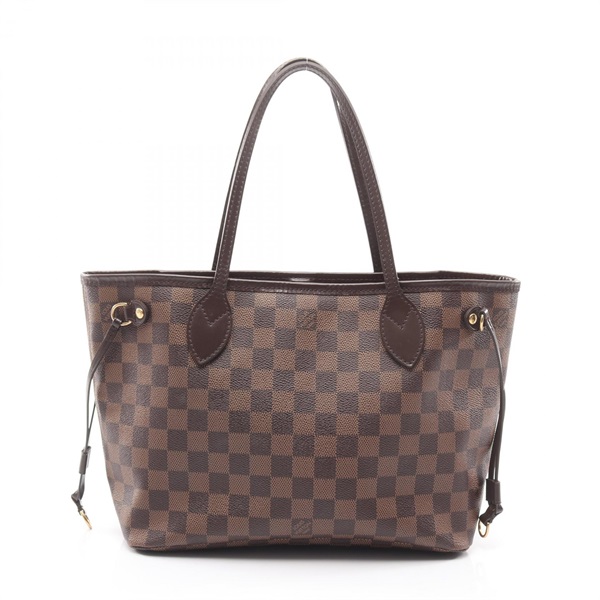 LOUIS VUITTON Neverfull PM Tote shoulder Bag N41359 Damier leather Ebene Used LV