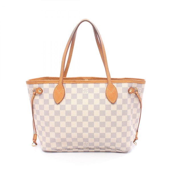 LOUIS VUITTON Neverfull PM Tote Handbag N41362 Damier Azur canvas leather Used