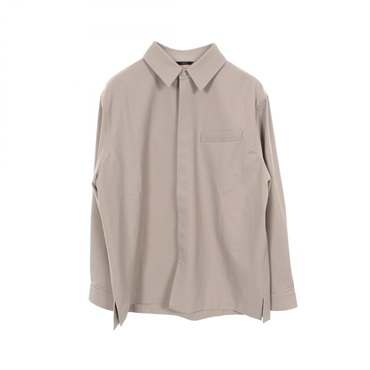 FENDI FF logo embroidery shirt tops wool polyester Khaki Used mens #52