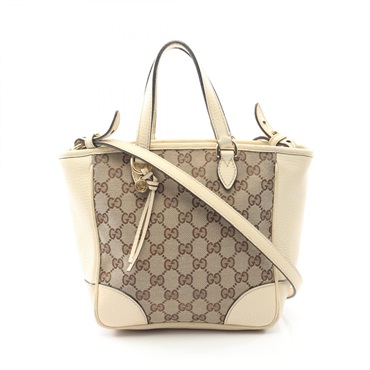 GUCCI Bree GG canvas Tote shoulder crossbody Bag 449241 canvas leather Beige