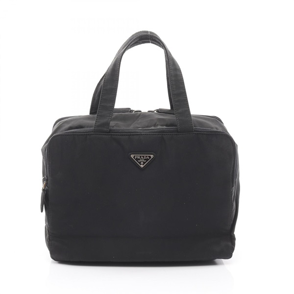 PRADA BEAUTY Cosmetic Handbag Nylon Black Used Women logo