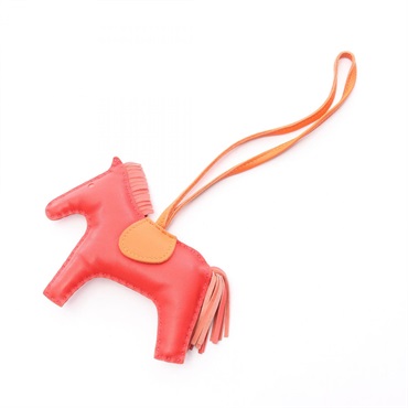 HERMES Rodeo MM bag charm Agneau milo leather Rouge indien Rose jaipur Used