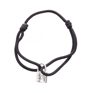 LOUIS VUITTON Bracelet Silver Lockit Q05942 Silver925 Fabric Used unisex LV
