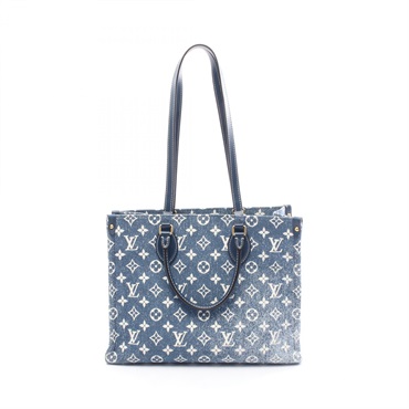 LOUIS VUITTON On the Go MM 2Way Shoulder Tote Bag M59608 Monogram Jacquard Denim