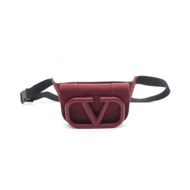 Valentino Garavani Super VEE Waist bum belt bag canvas Bordeaux Used Women