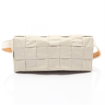 BOTTEGA VENETA Stretch Cassette Maxi Intrecciato Waist bag leather Beige Used