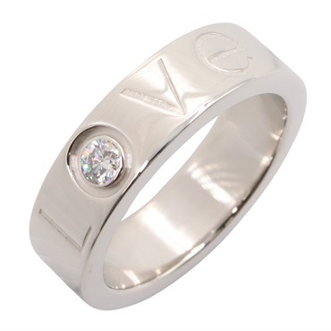 CARTIER Love 1P Diamond Ring 18KWG White Gold Used women US size 5 #50