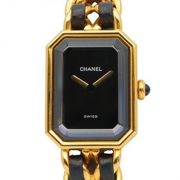 CHANEL Premiere M Wrist Watch H0001 Quartz Gold Plated Leather belt Used Women