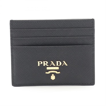 PRADA SAFFIANO METAL Card Case holder 1MC025QWAF0002 leather Black NEW Women