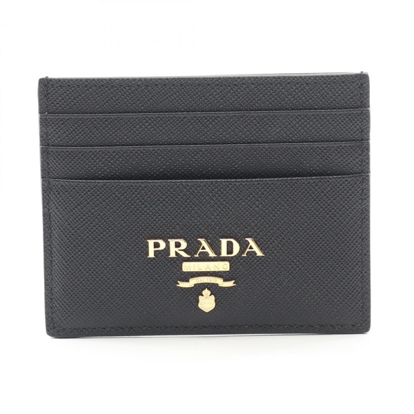 PRADA SAFFIANO METAL Card Case holder 1MC025QWAF0002 leather Black NEW Women