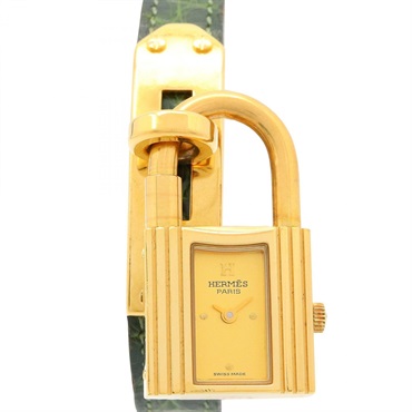 HERMES Kelly watch Wrist Watch KE1.201 Quartz Gold Plated leather Used Women
