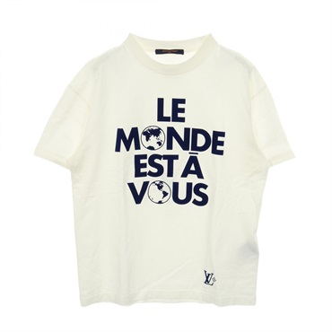 LOUIS VUITTON graphic T-shirt #XS RM251M NPG HSY83W cotton White Navy Used mens