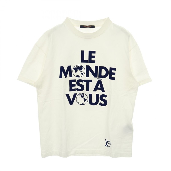 LOUIS VUITTON graphic T-shirt #XS RM251M NPG HSY83W cotton White Navy Used mens