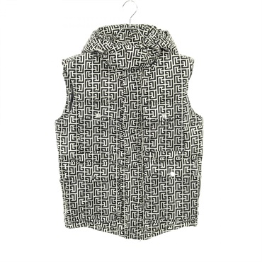 BALMAIN Down vest sleeveless jacket #46 Nylon Black White Used mens