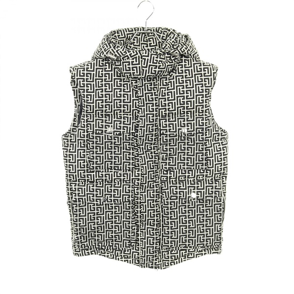 BALMAIN Down vest sleeveless jacket #46 Nylon Black White Used mens