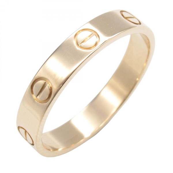 CARTIER Mini Love Ring 18KPG Pink Rose Gold Used Unisex women US size 7.25 #56