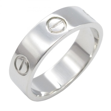 CARTIER Love Ring 18KWG White Gold Used women unisex US size 8.5 #59