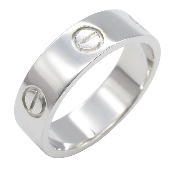 CARTIER Love Ring 18KWG White Gold Used women unisex US size 8.5 #59