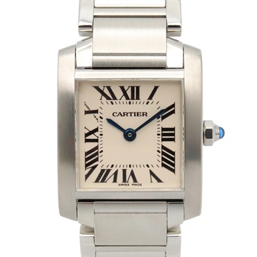 CARTIER Tank francaise SM Wrist Watch W51008Q3 Quartz Stainless Steel Used Women