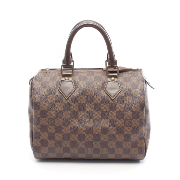 LOUIS VUITTON Speedy 25 Handbag N41532 Damier canvas leather Brown Ebene Used LV