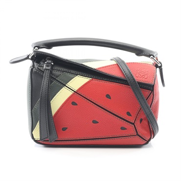 LOEWE Puzzle Bag Mini Watermelon Shoulder Crossbody Handbag A510U95X38 leather